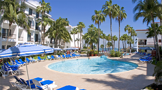resort pool with ocean views